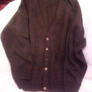 Men's large cardigan acrylic knit sweaters 6 buttons 2 pockets